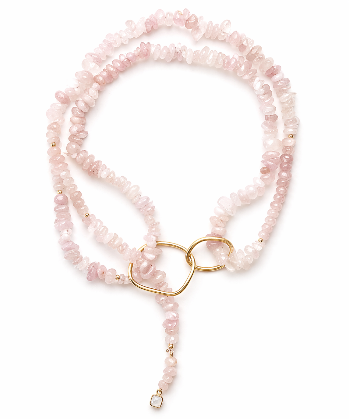 Romanz Rose Quartz Lariat Necklace