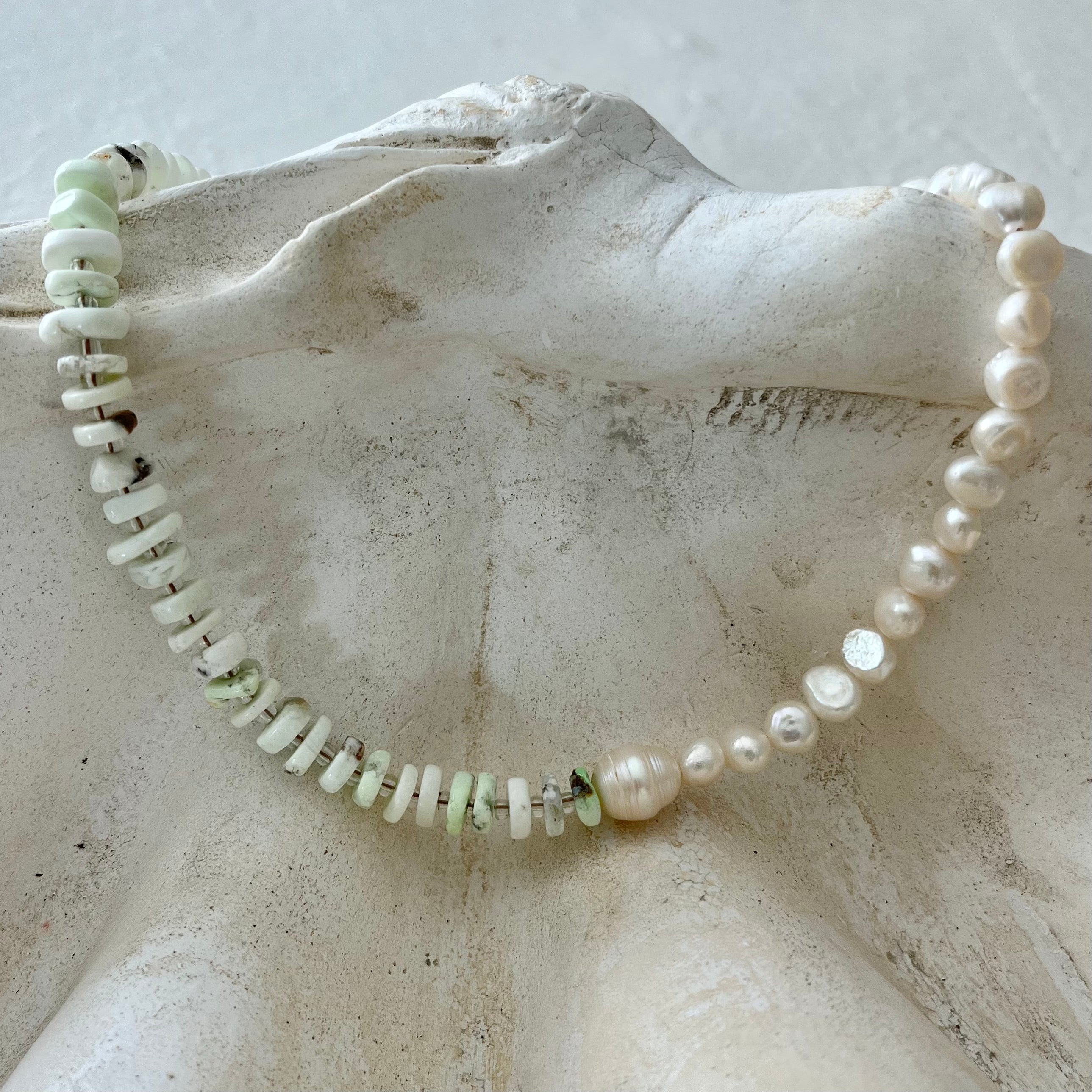 Joya Pearl Lemon Chrysoprase Necklace