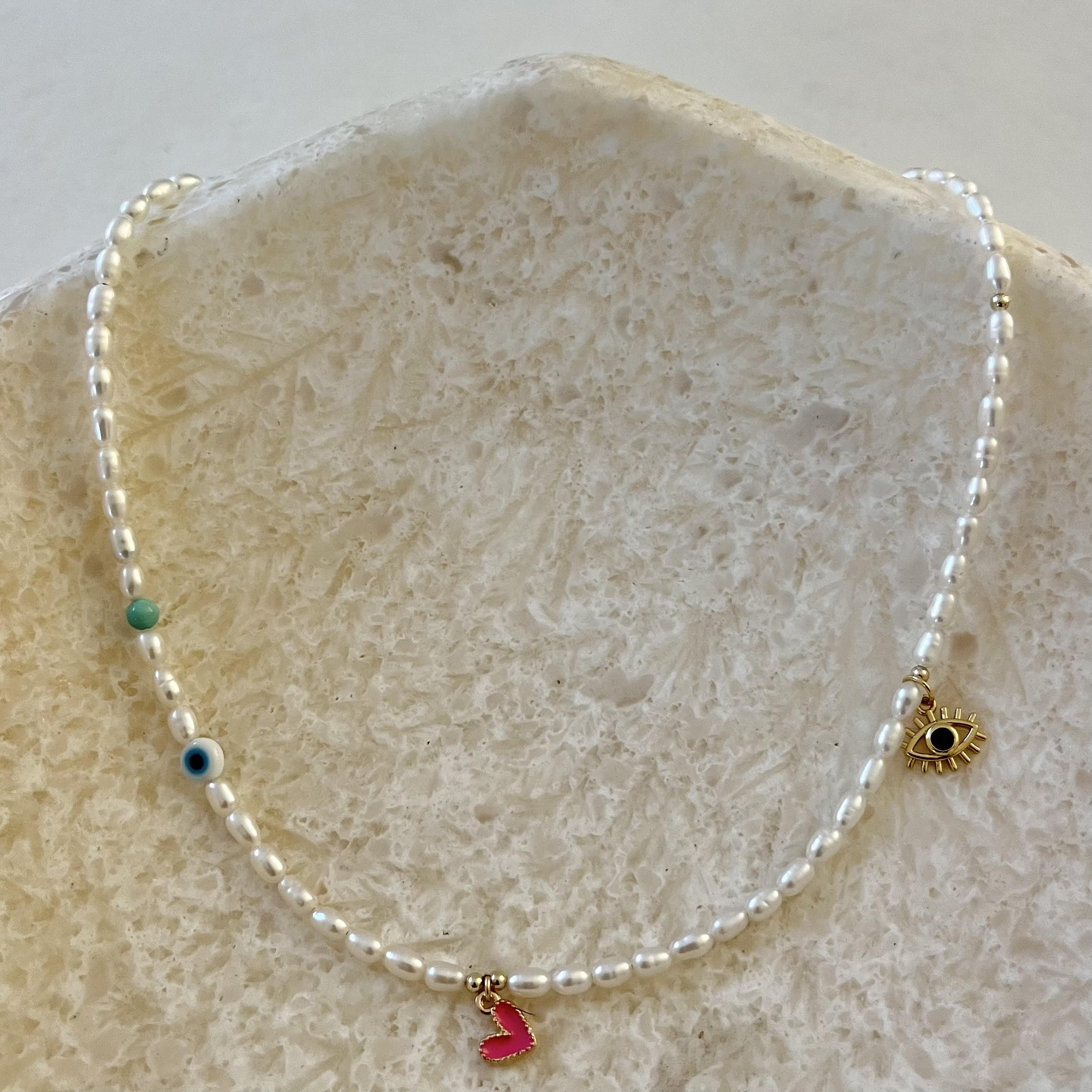 Rositha Pearl Charm Necklace