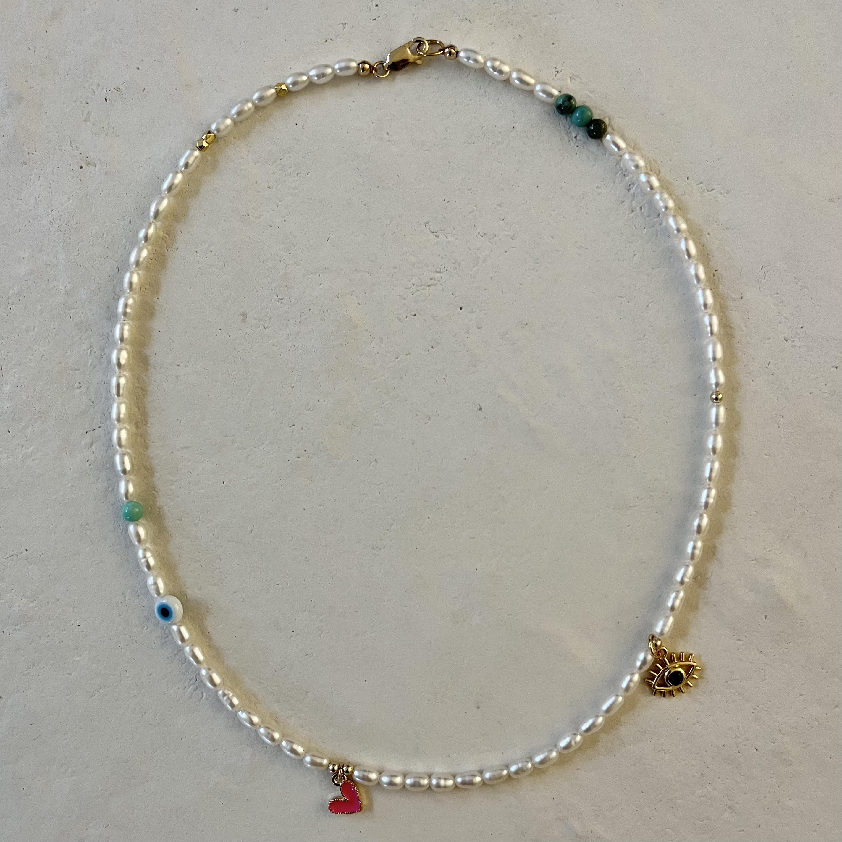 Rositha Pearl Charm Necklace