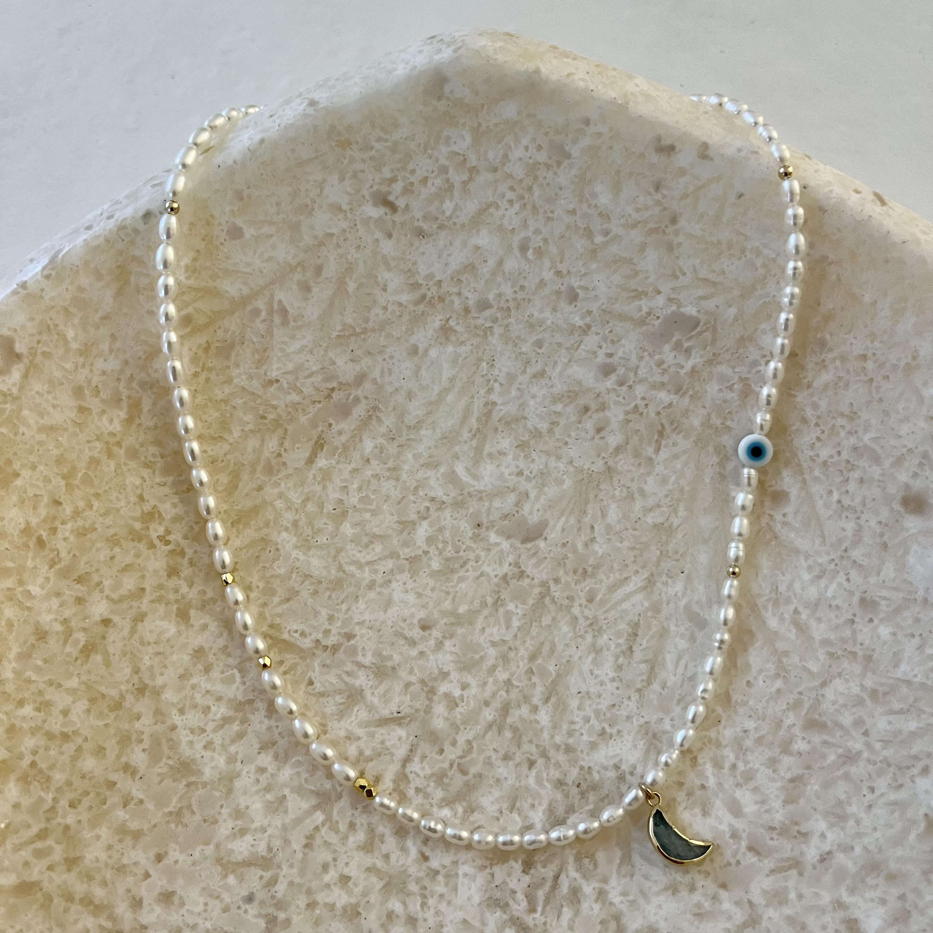 Media Luna Pearl Necklace