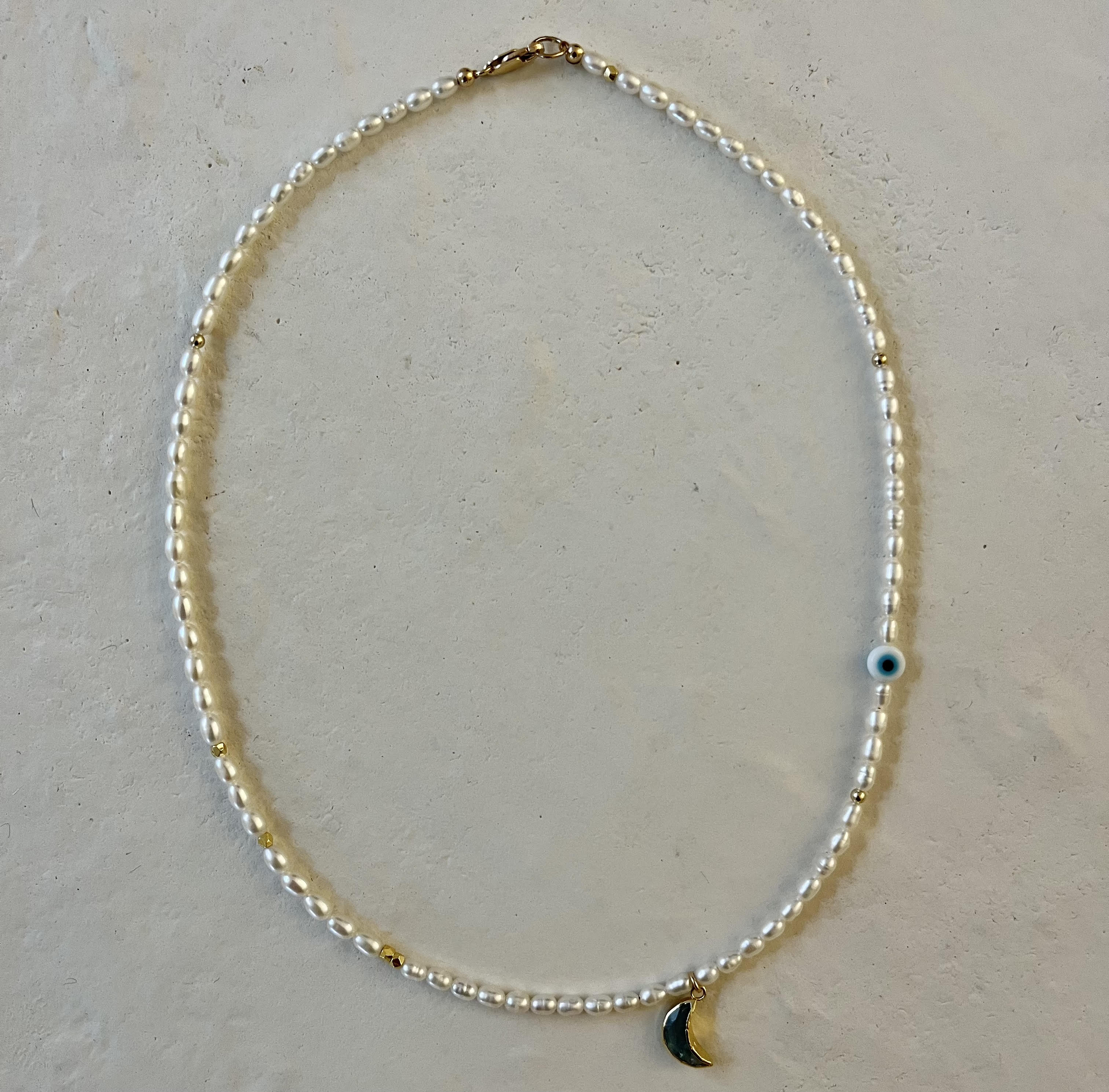Media Luna Pearl Necklace