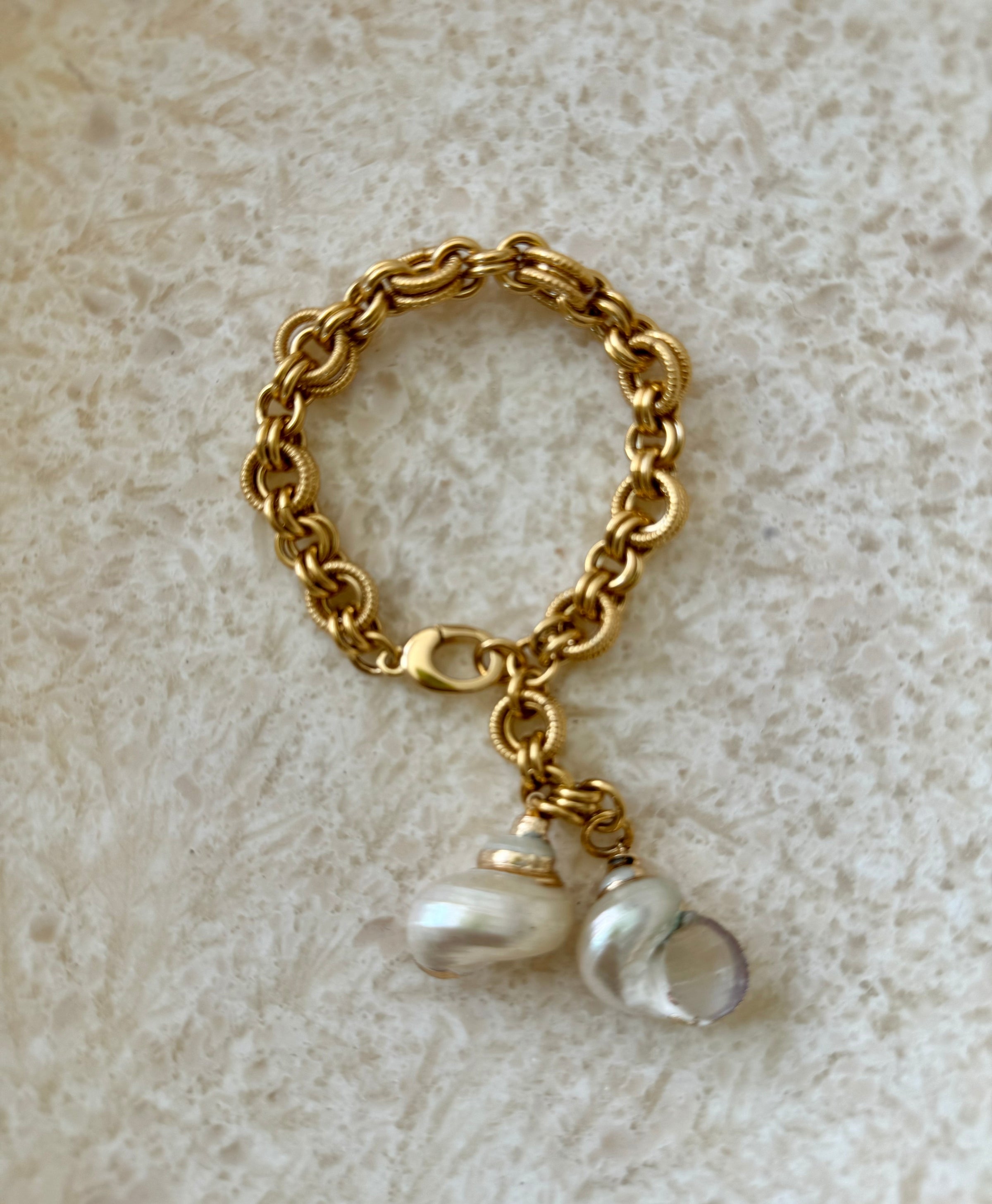 Konche Gold Filled Shell Bracelet