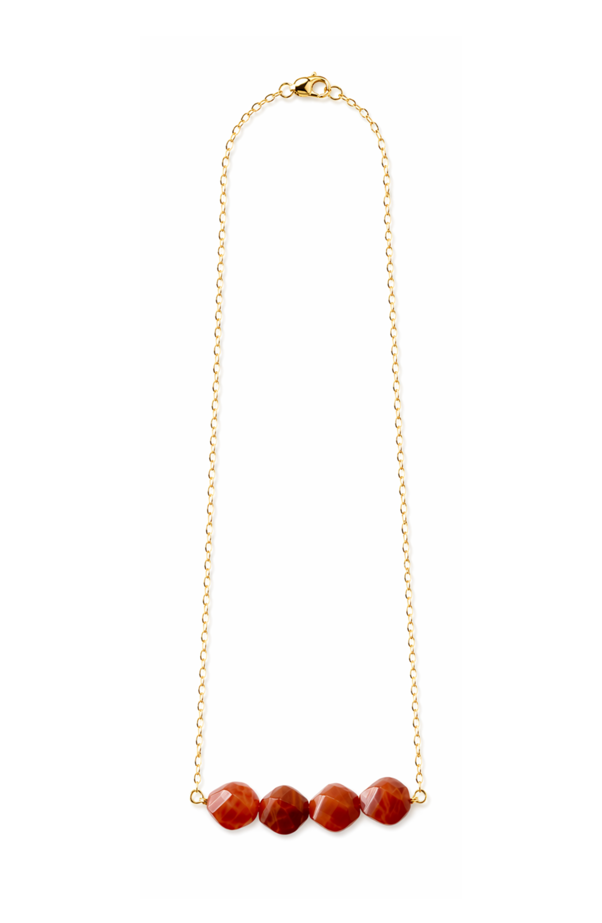 Firez Fire Agate Protection Bar Necklace