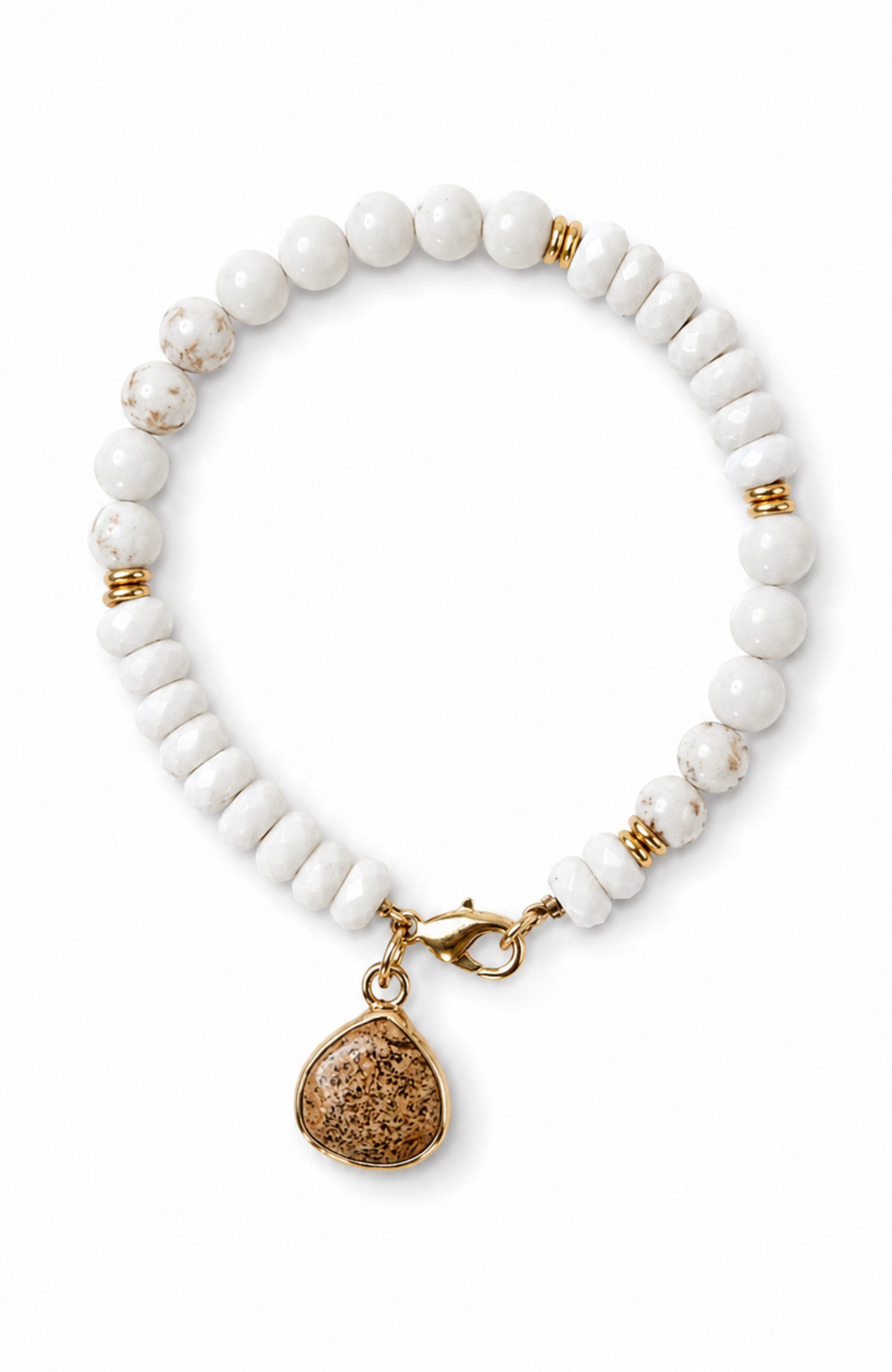 Ocea White Howlite Turquoise Bracelet