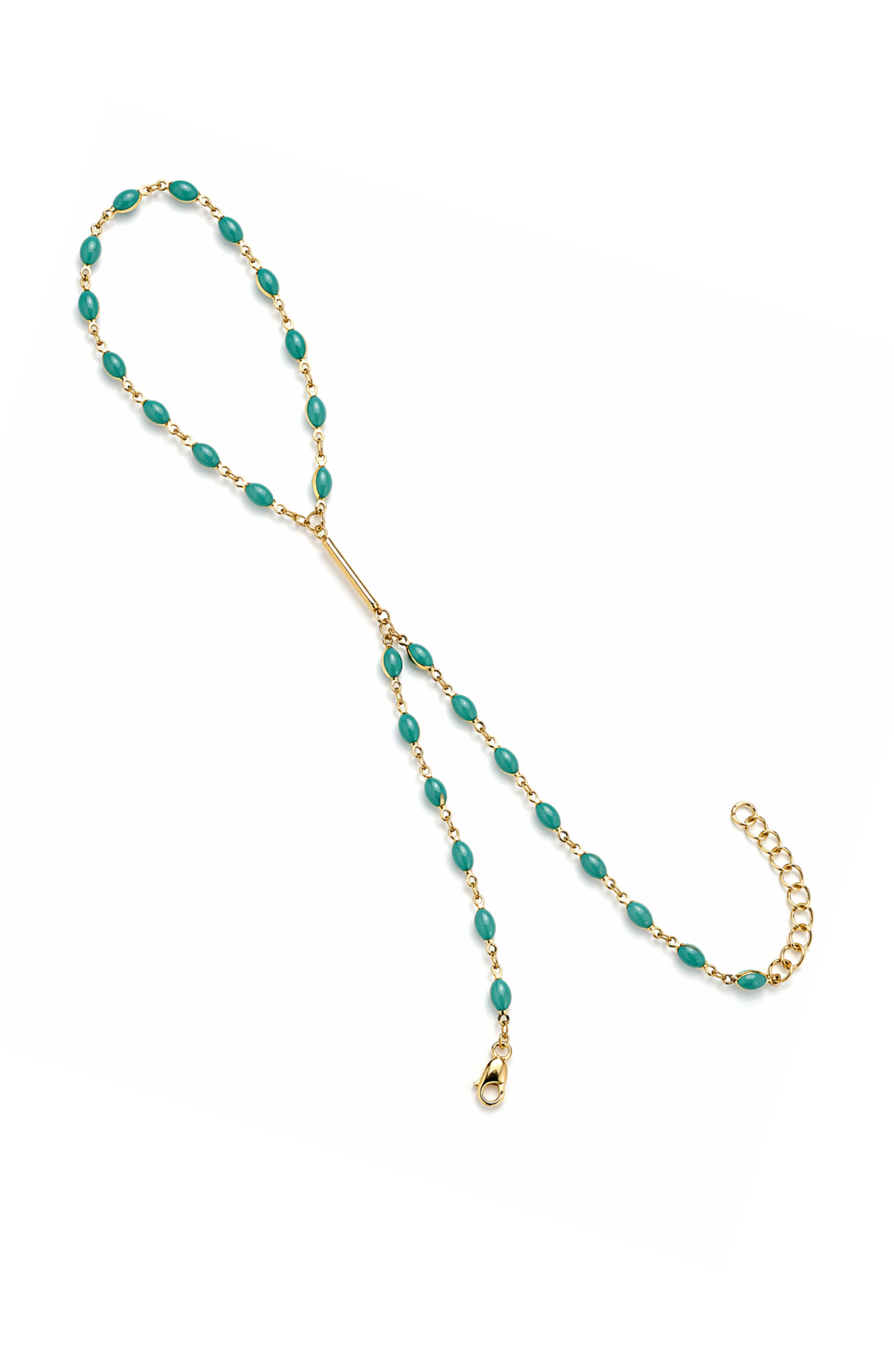 Tutsi Gold Filled Turquoise Hand Chain