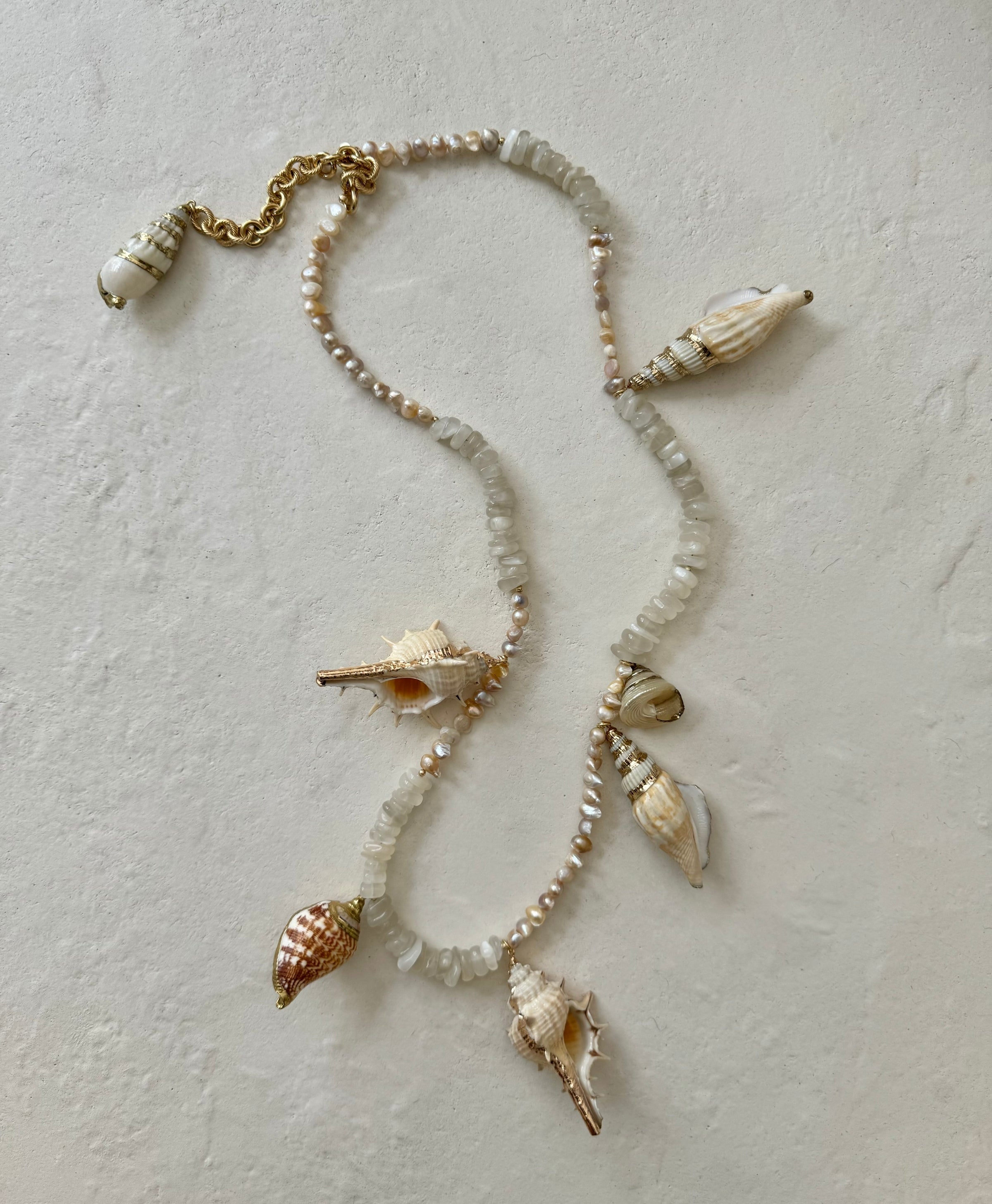 Grethia Pearl Mother of Pearl Shell Belly Chain