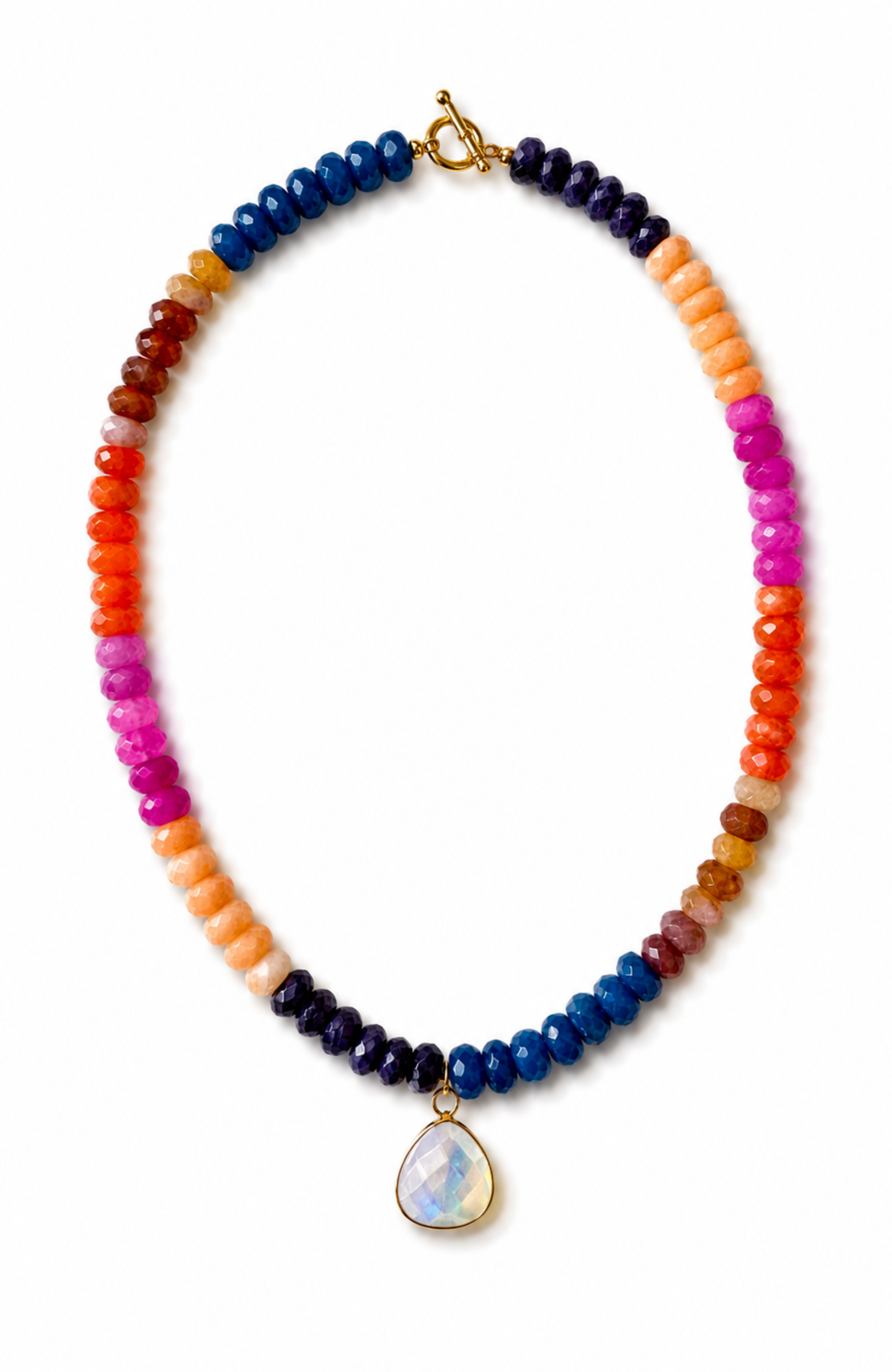 Aurora Multi-Color Enhanced Jade Necklace