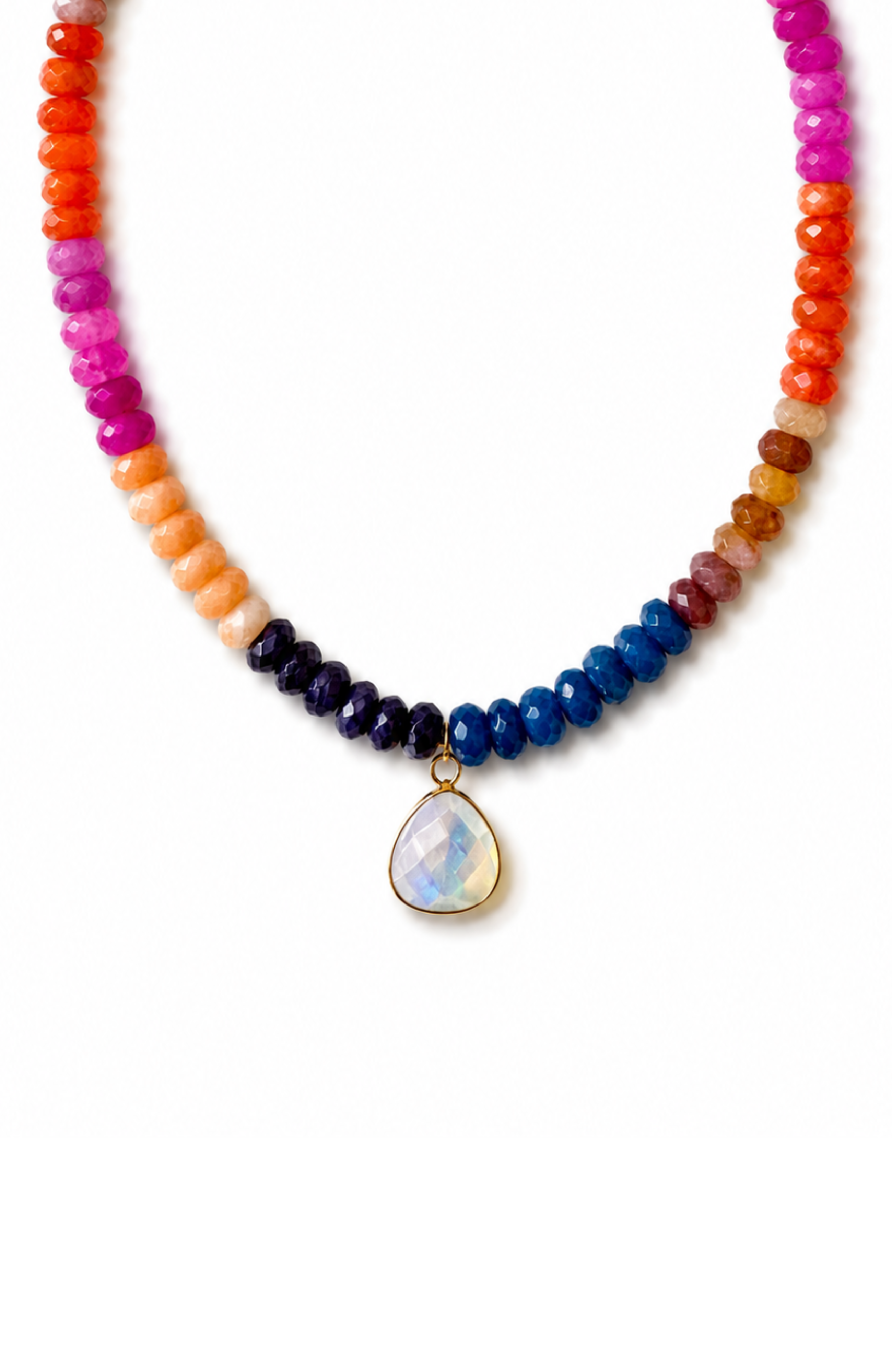 Aurora Multi-Color Enhanced Jade Necklace