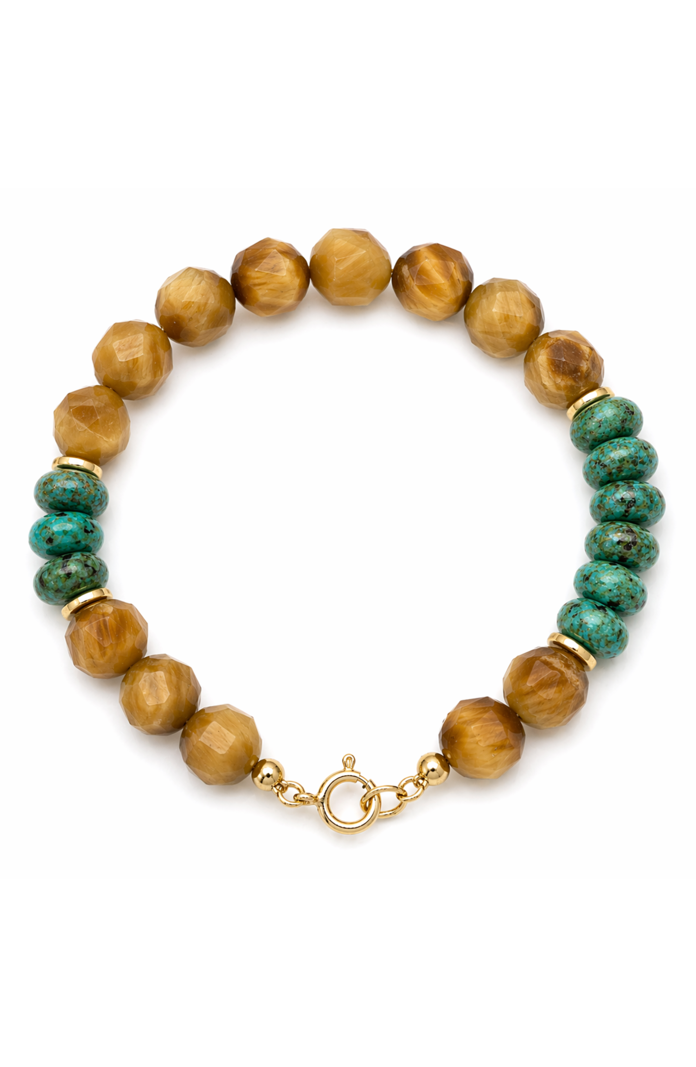 Eleuh Golden Tiger Eye African Turquoise Bracelet