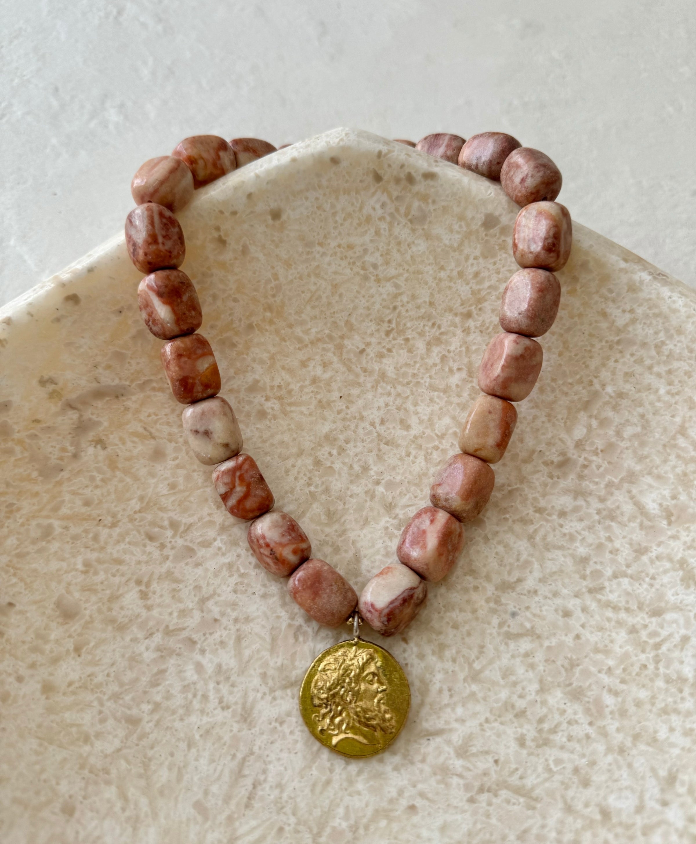 Soleido Sunstone Gold Filled Coin Pendant Necklace