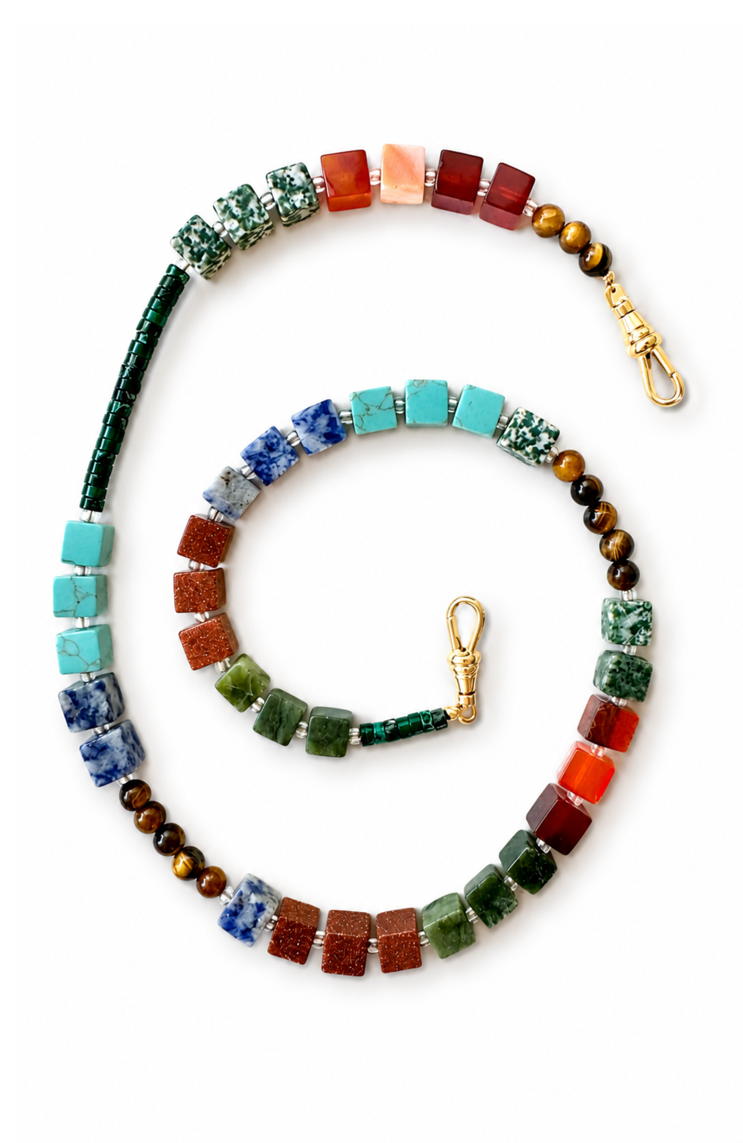 Lunesa Multi-Color Gemstone Pant Chain