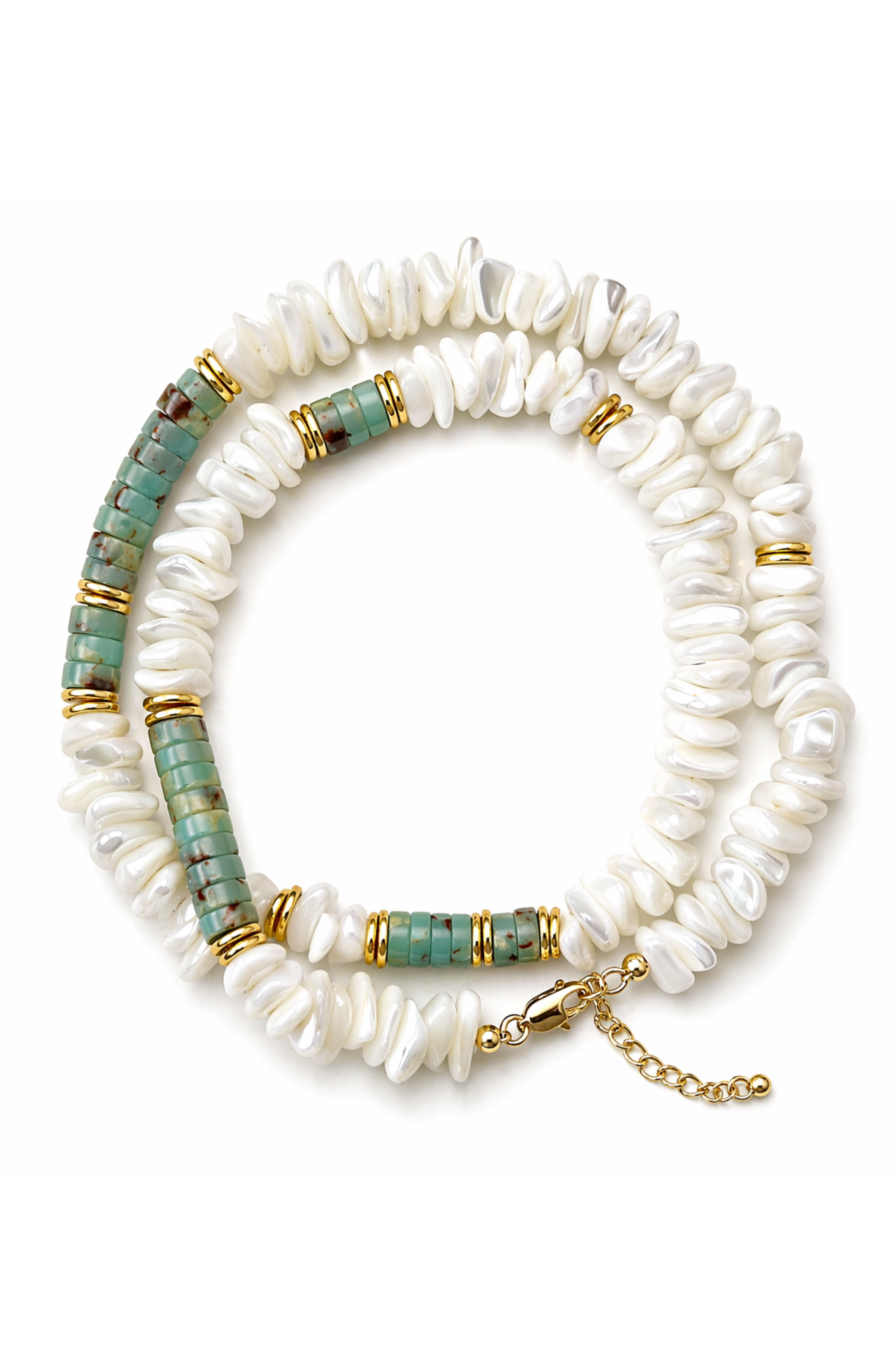 Esfuma Mother of Pearl Turquoise Anklet/Necklace