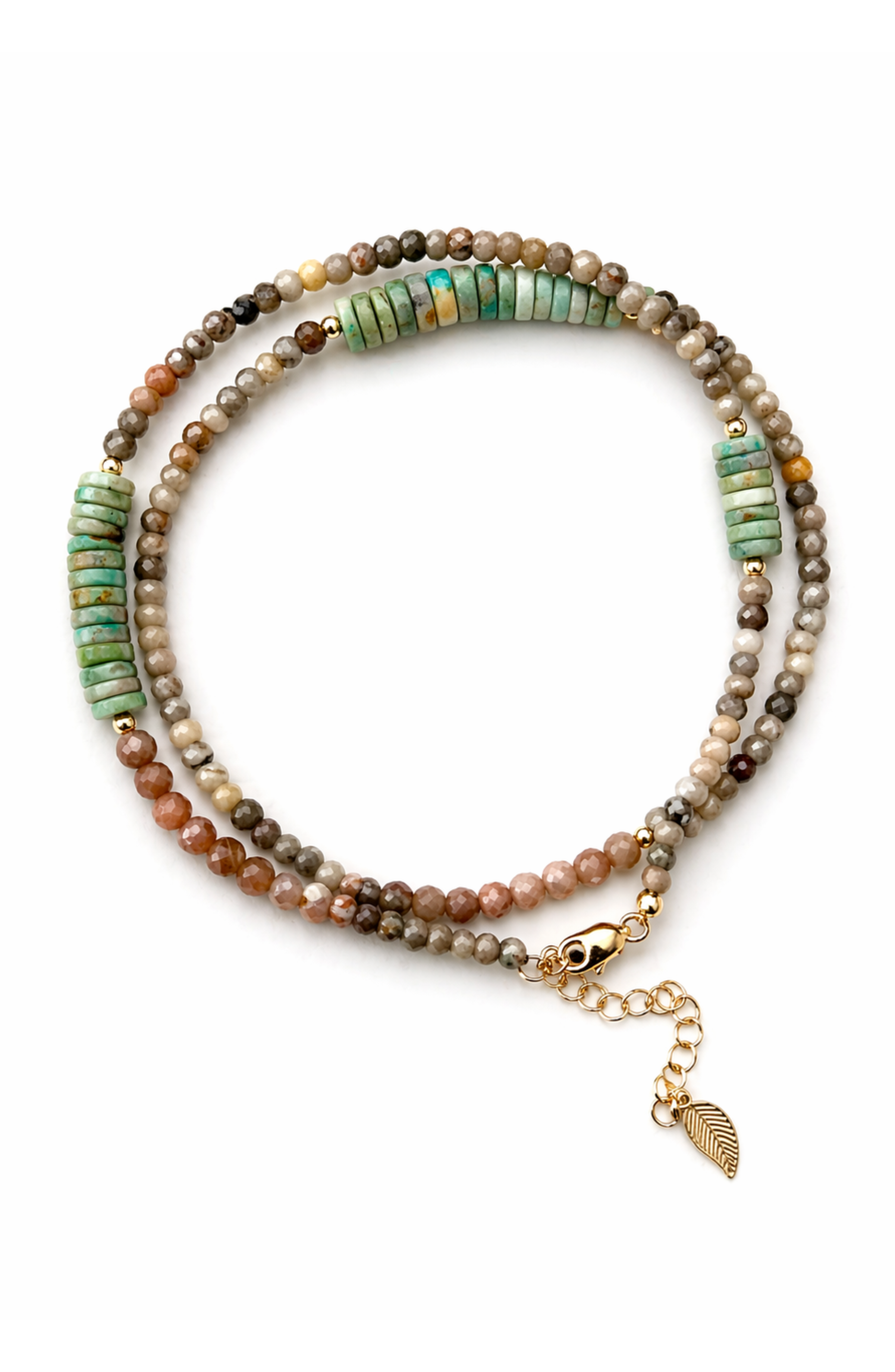 Indi Coral Turquoise Double Wrap Anklet