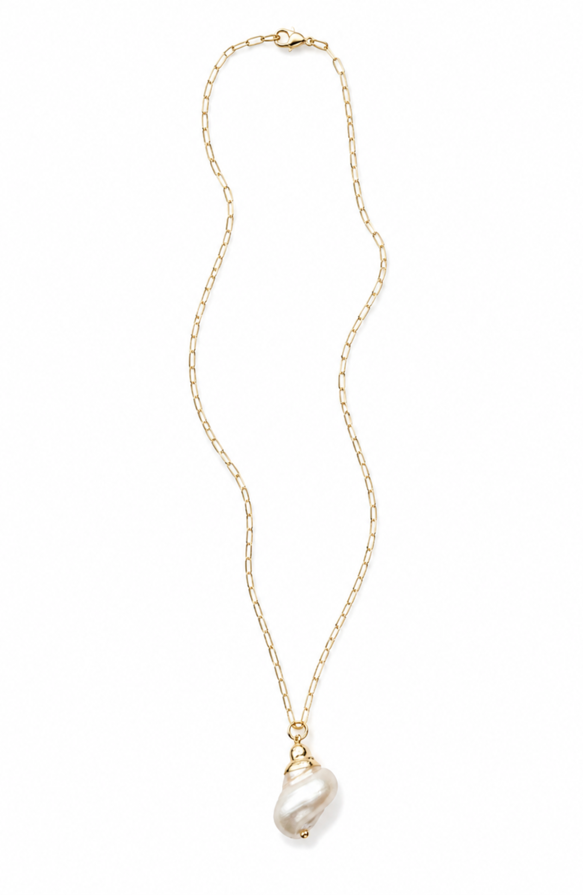 Datile Paperclip Chain Shell Pendant Necklace
