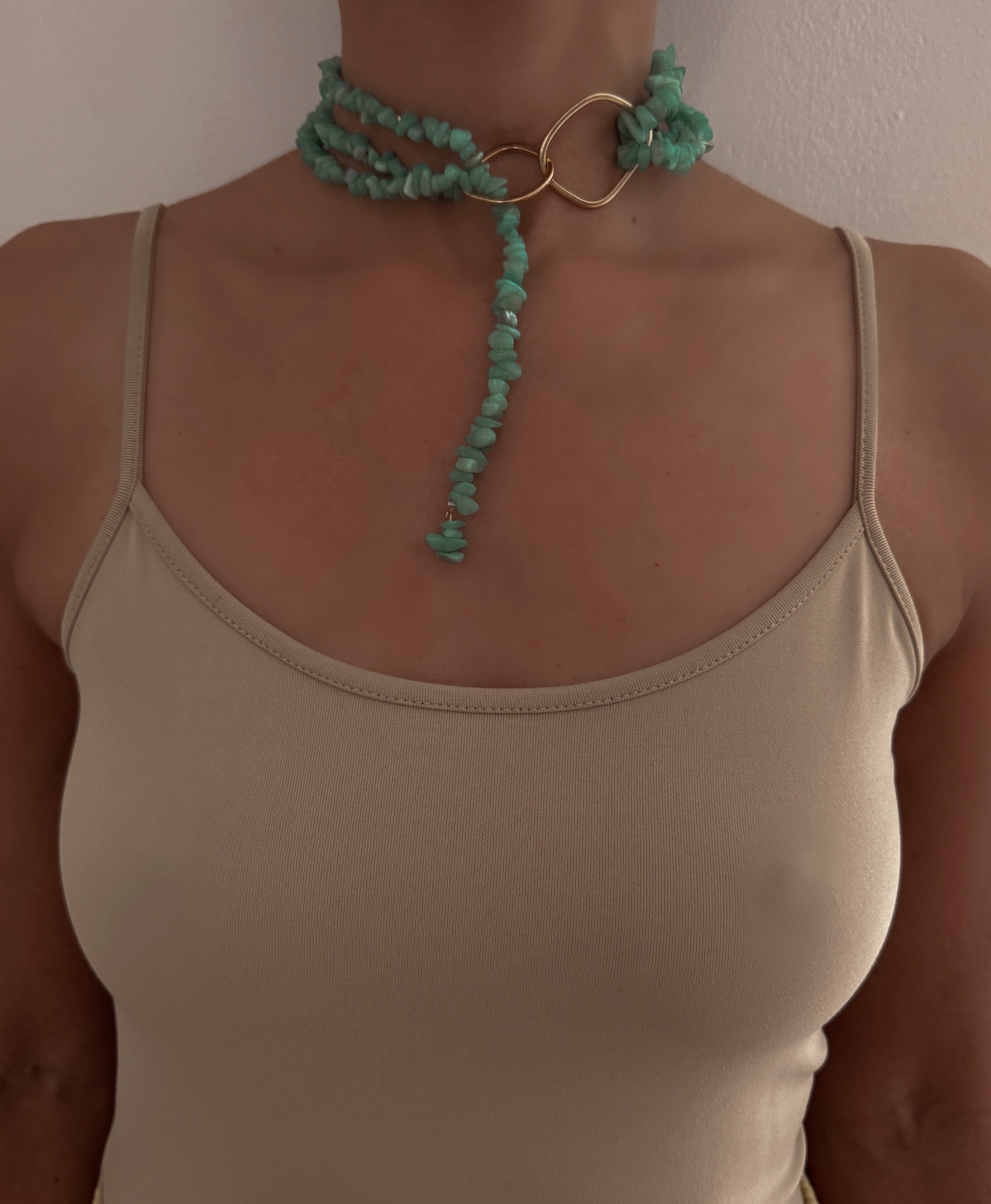 Zeina Amazonite Lariat Necklace