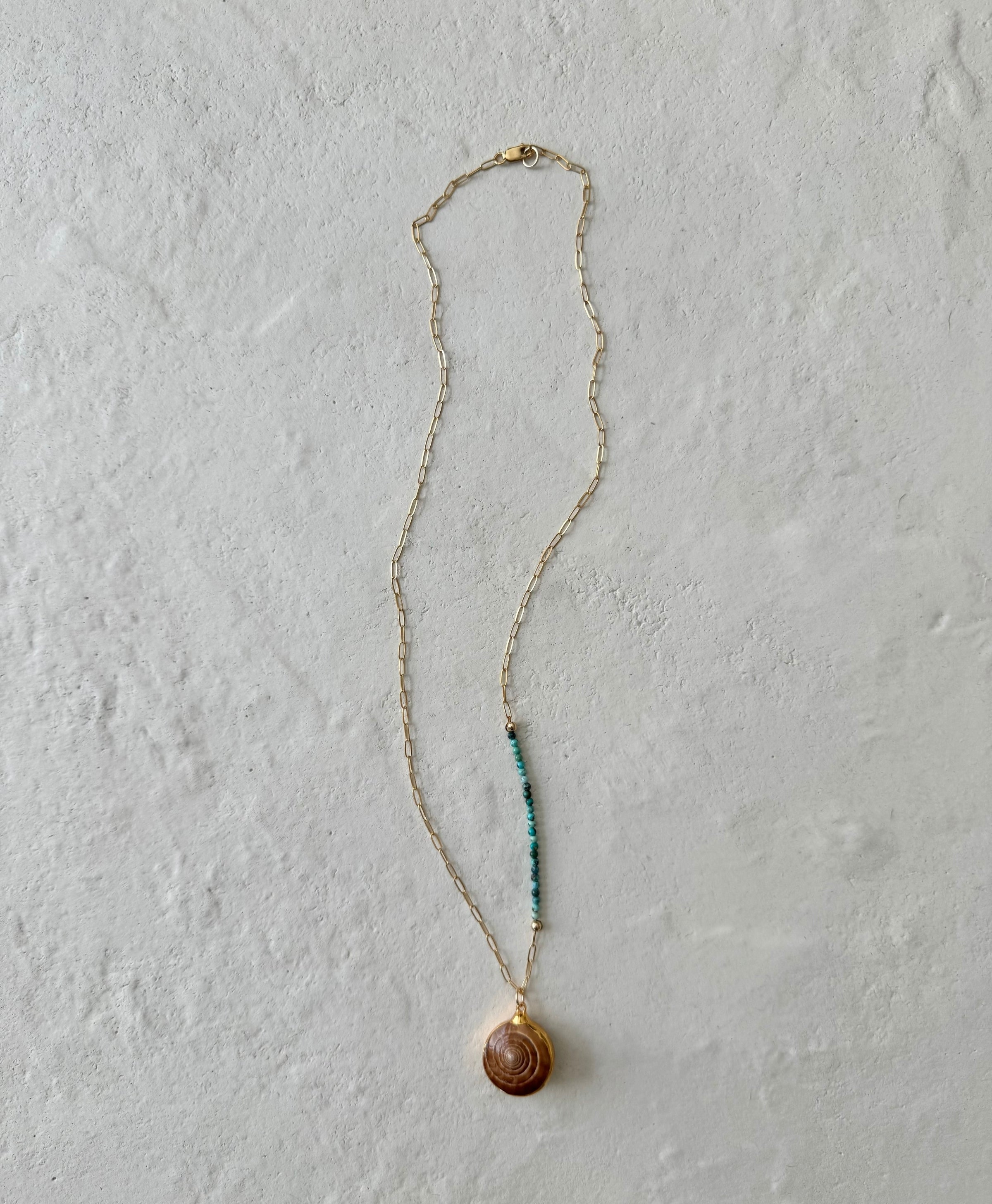 Barea Gold Filled Shell Turquoise Necklace