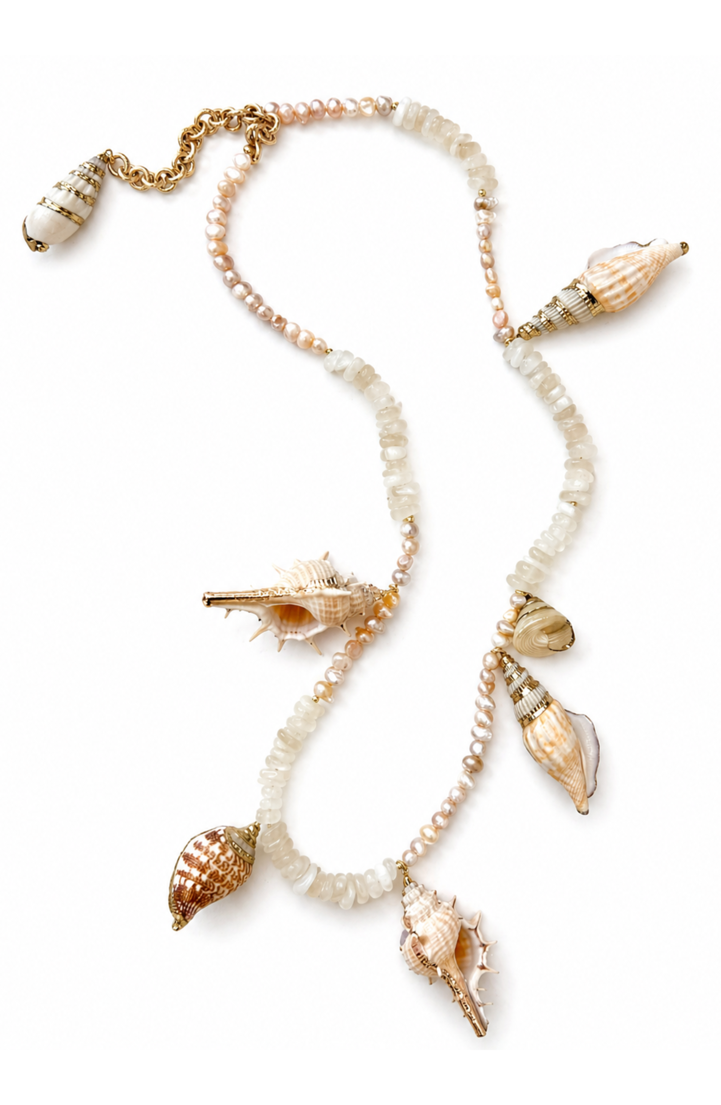 Grethia Pearl Mother of Pearl Shell Belly Chain
