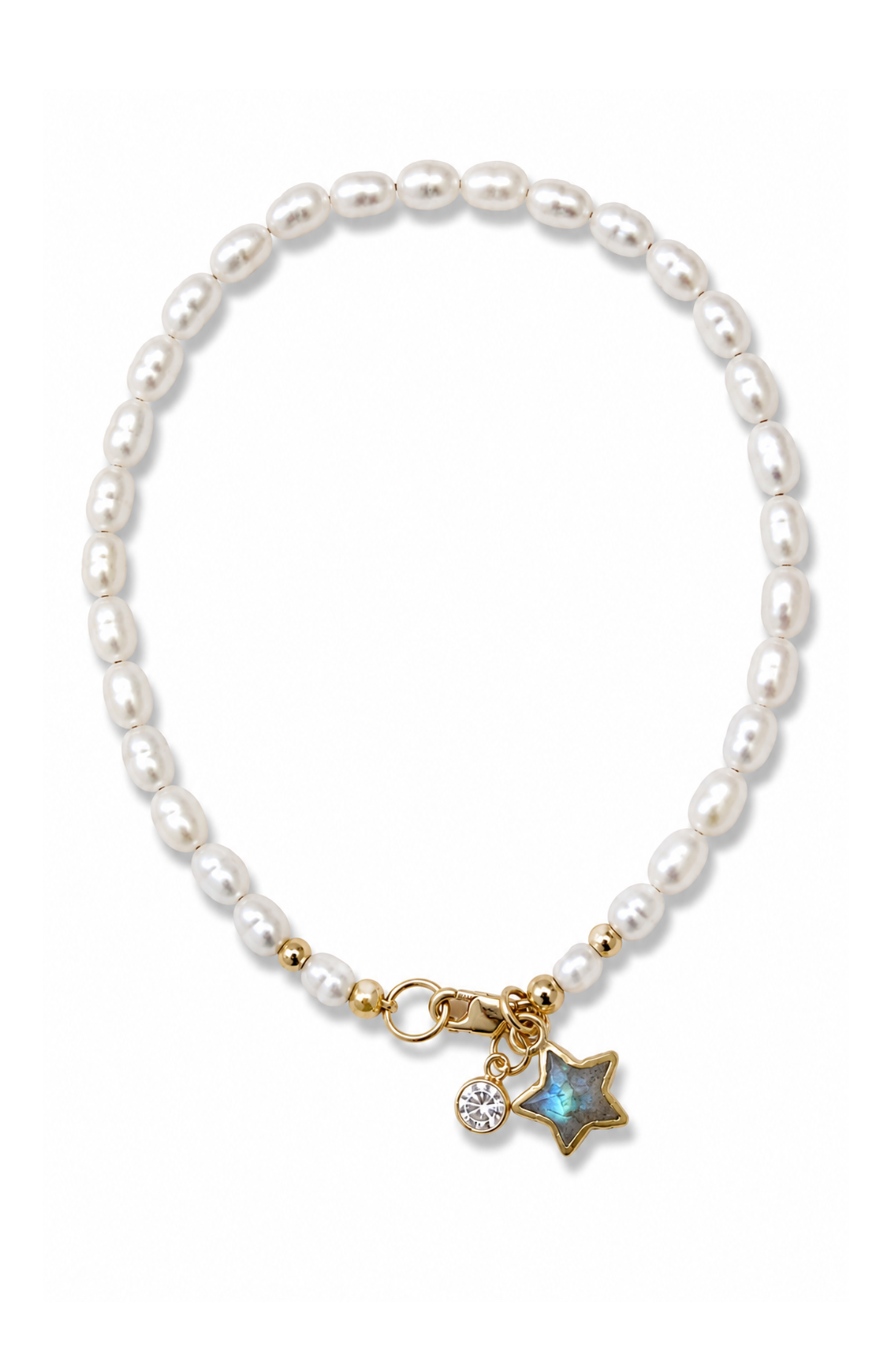 Estrella Pearl Labradorite Star Charm Bracelet