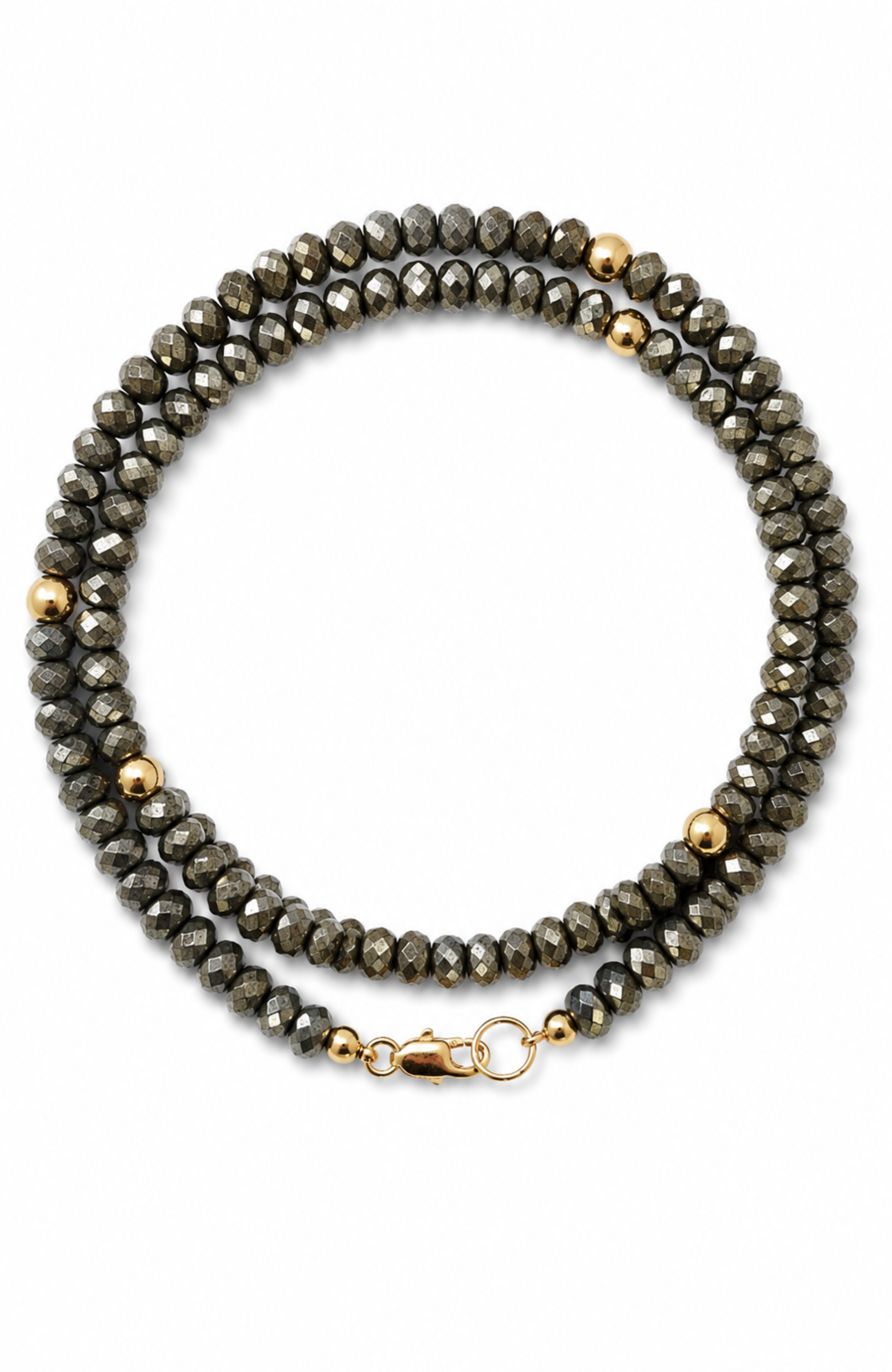 Brillo Pyrite Double Wrap Bracelet