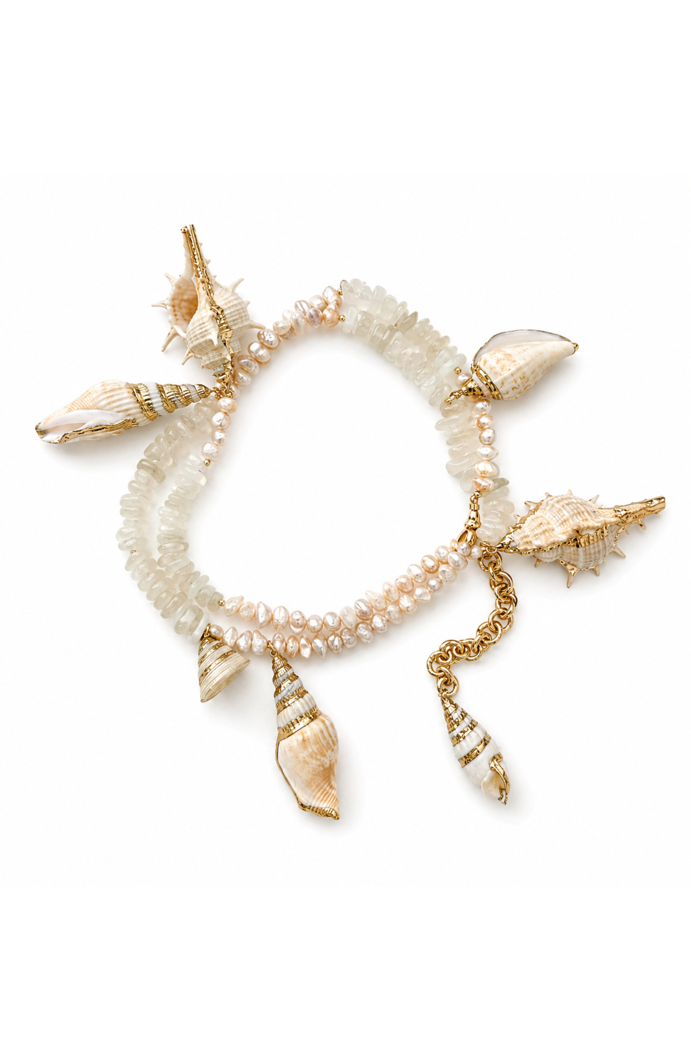 Grethia Pearl Mother of Pearl Shell Belly Chain