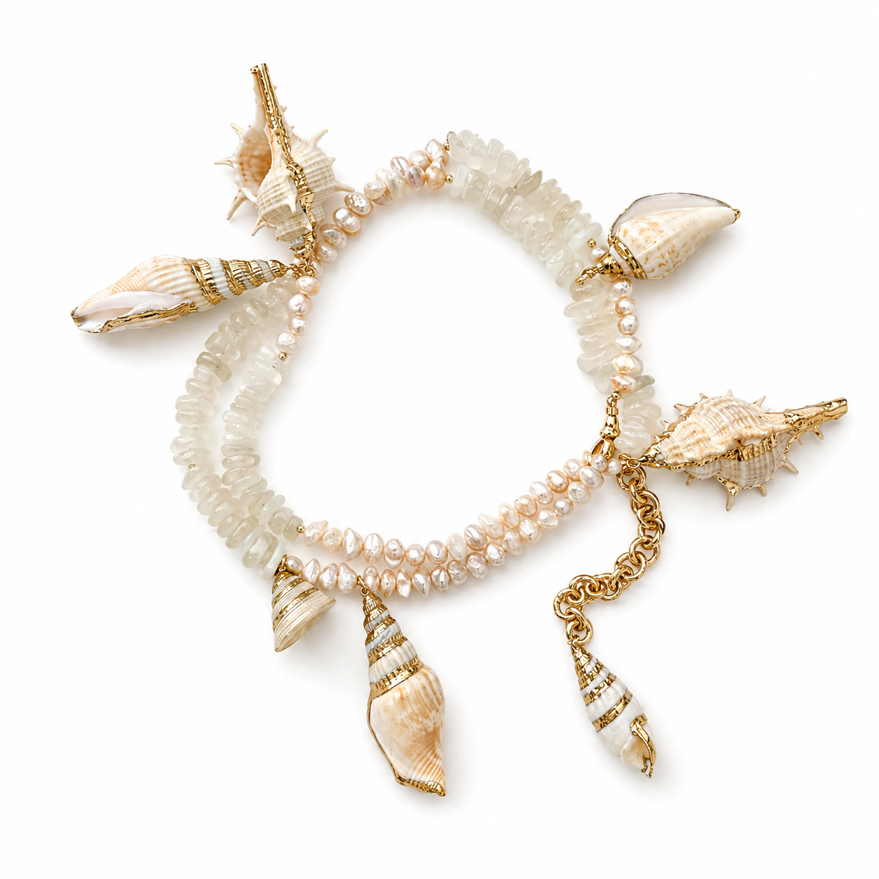 Grethia Pearl Mother of Pearl Shell Belly Chain