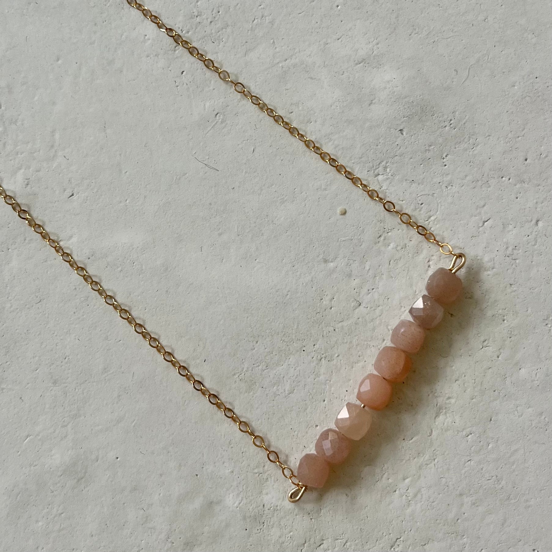 Rozque Rose Quartz Love Bar Necklace