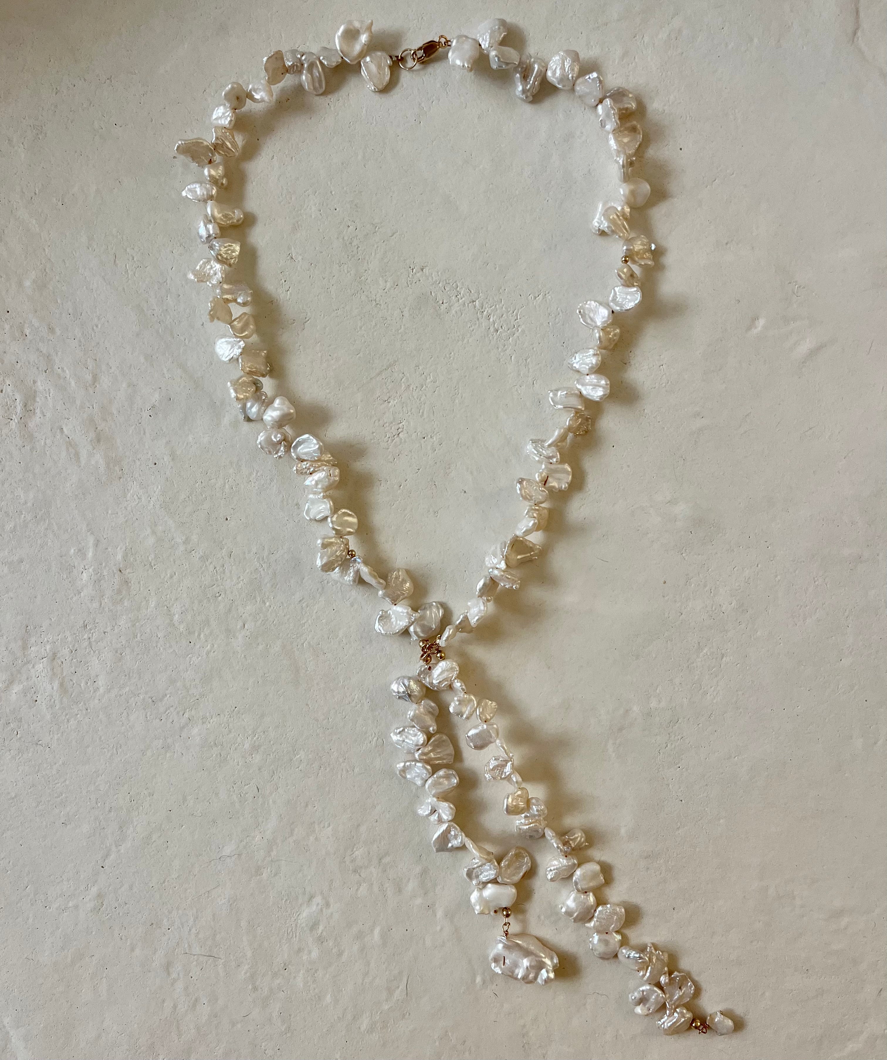 Danza Pearl Lariat Necklace