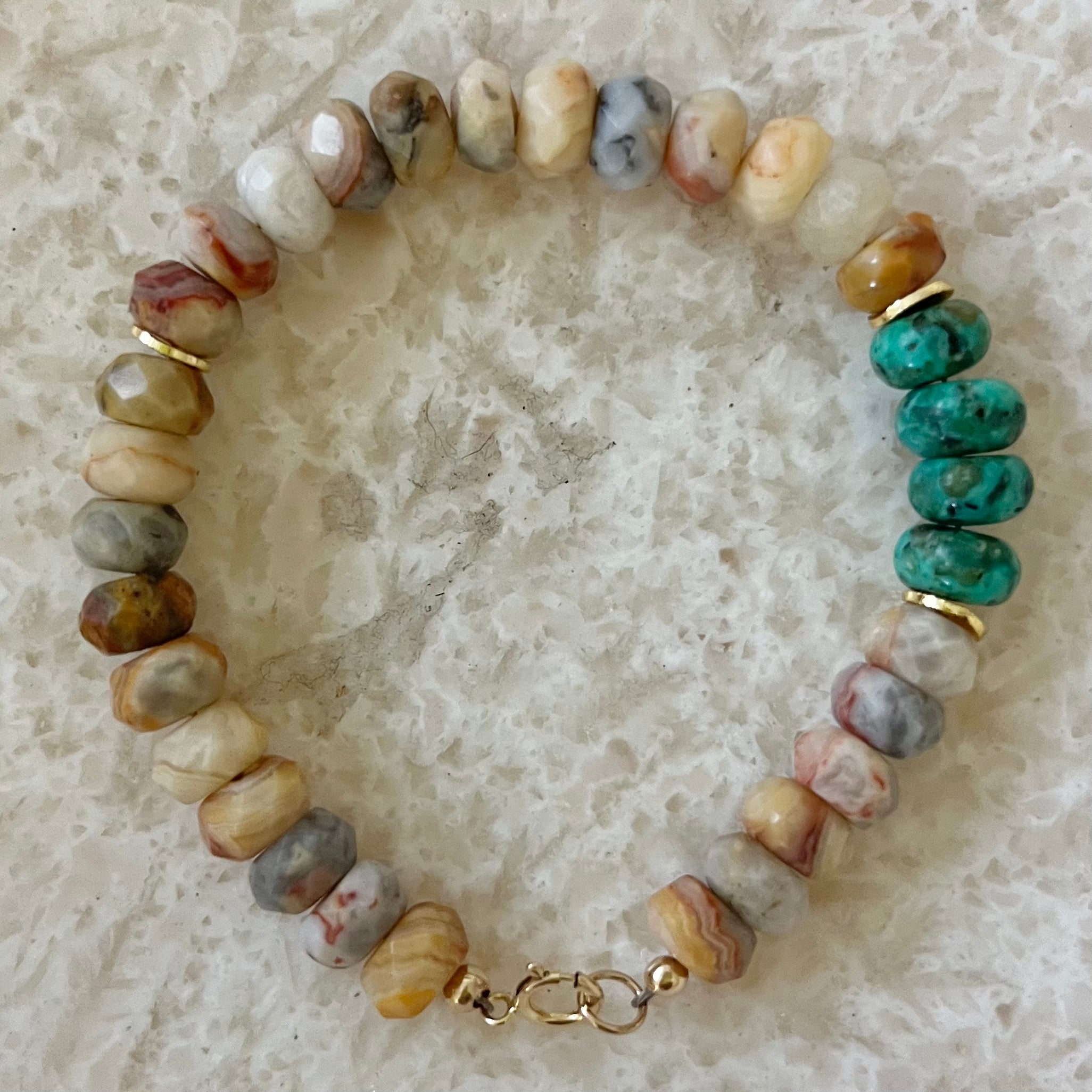 Coka Crazy Lace Agate African Turquoise Bracelet