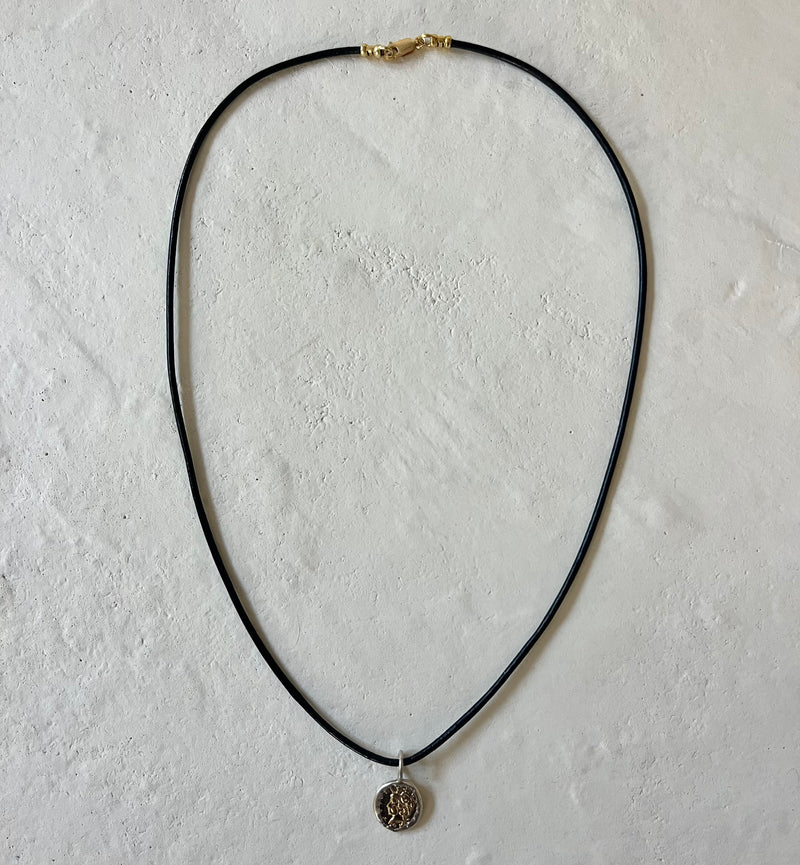 Dinerito Leather Cord Coin Necklace