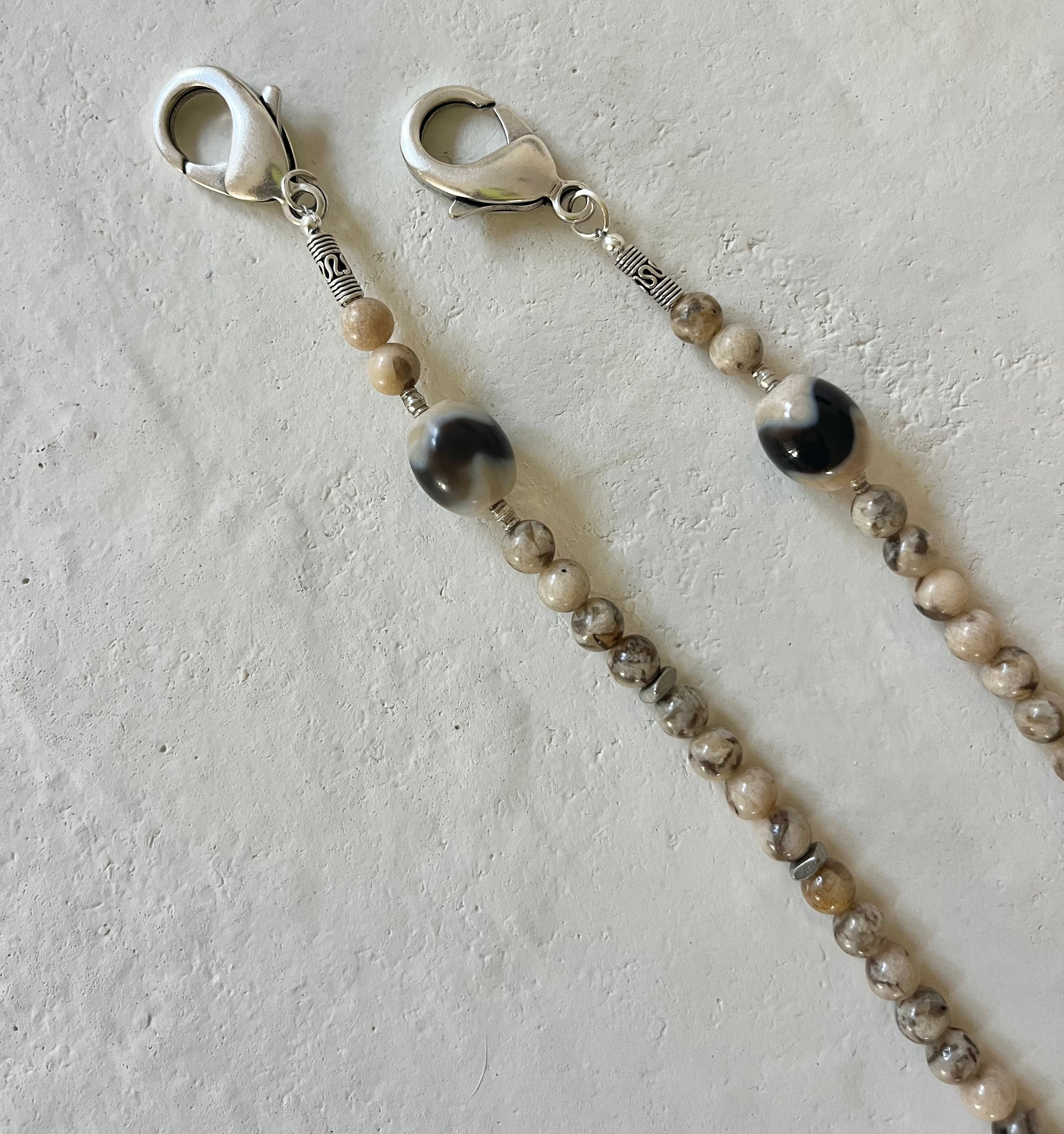 Juno Pyrite and Fossil Coral Pants Chain