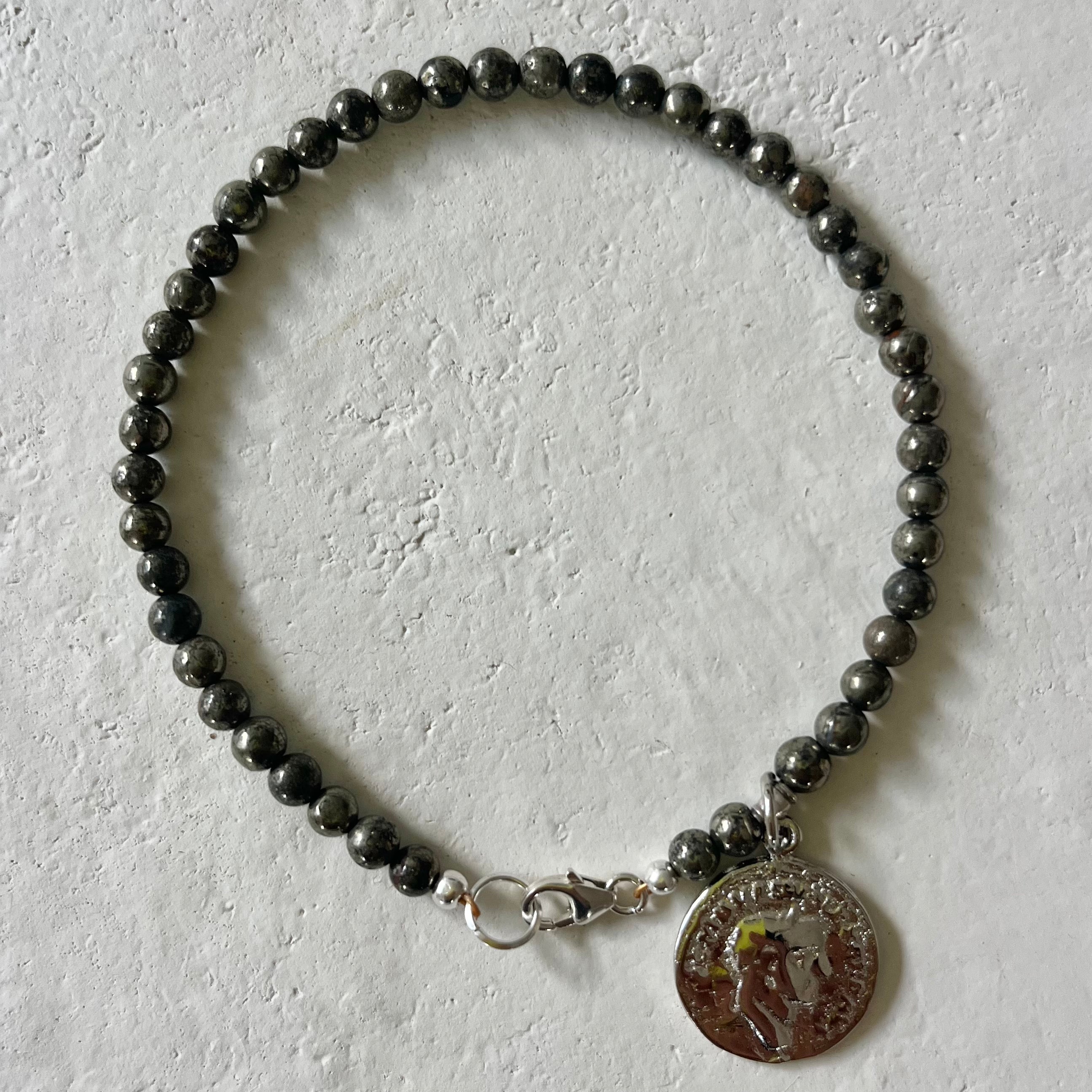 Coronel Pyrite Sterling Silver Charm Bracelet
