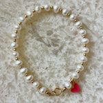 Pinky Heart Charm Valentine's Bracelet