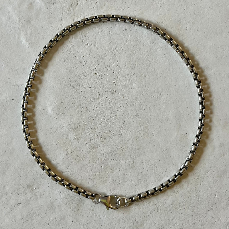 Dandi Oxidized Sterling Silver Venetian Box Chain Bracelet