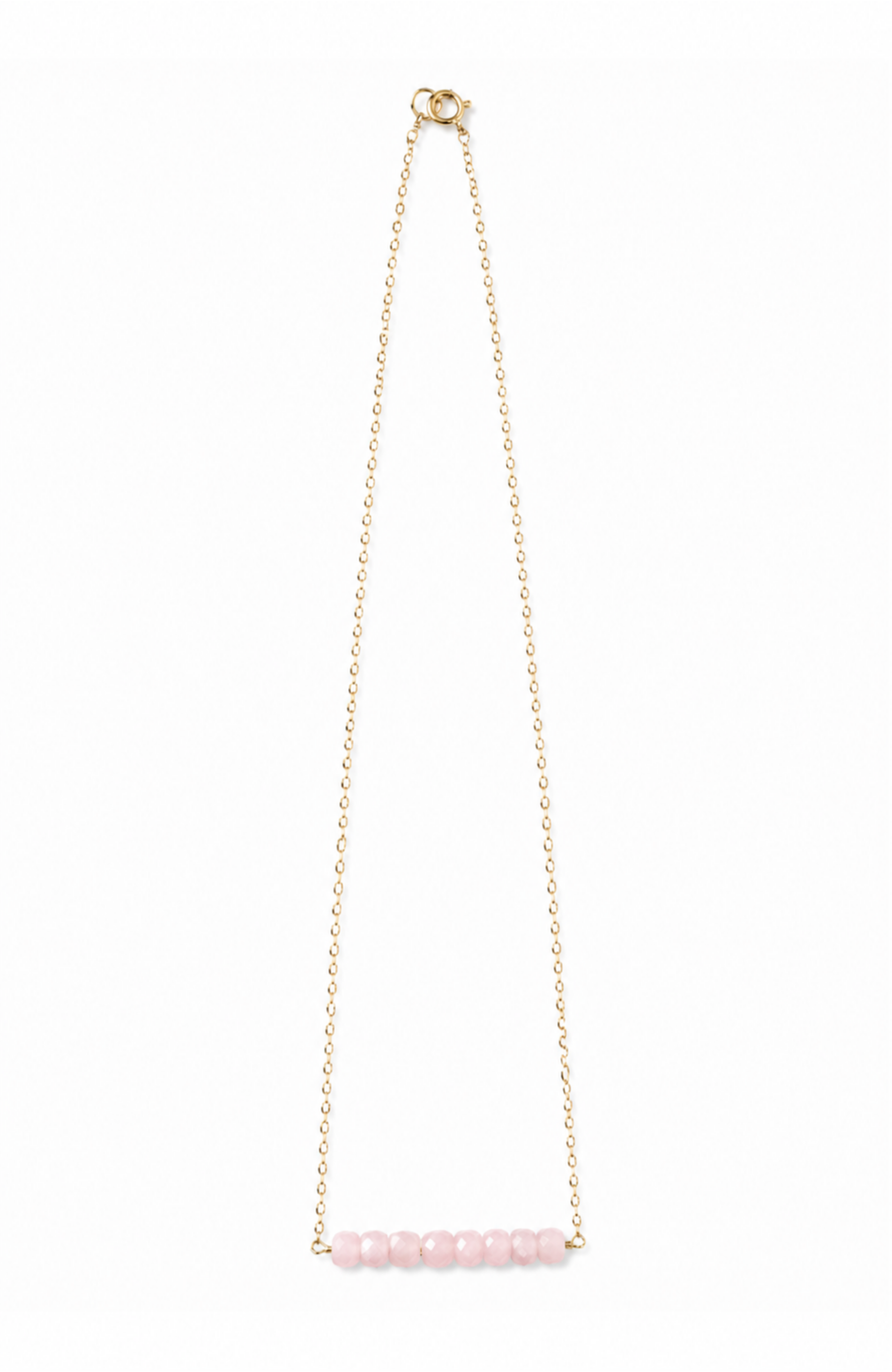 Rozque Rose Quartz Love Bar Necklace