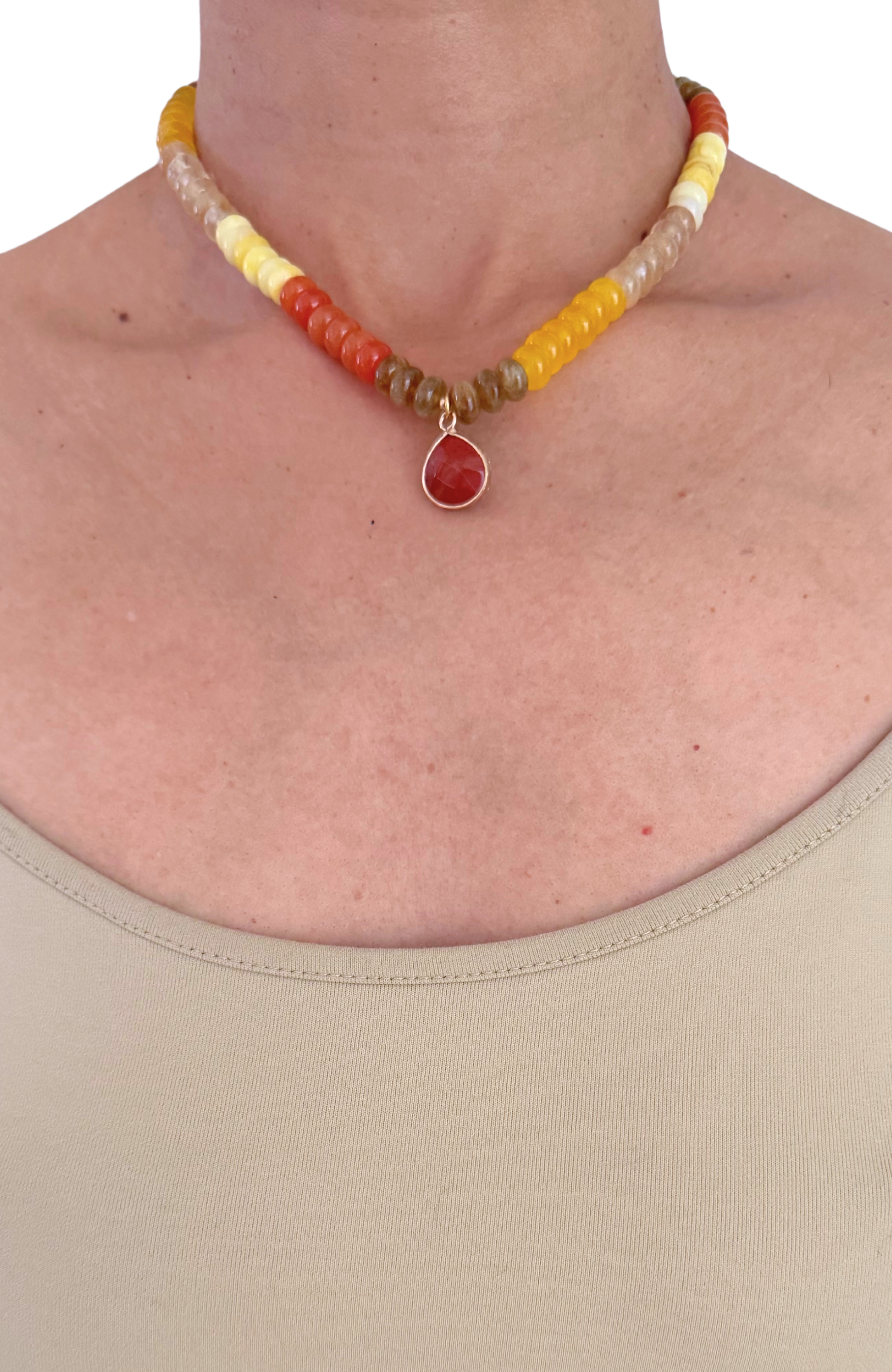 Ambera Multi-Color Enhanced Jade Necklace